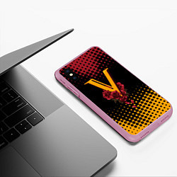 Чехол iPhone XS Max матовый CYBERPUNK 2077 VALENTINO, цвет: 3D-розовый — фото 2