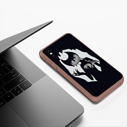 Чехол iPhone XS Max матовый Bendy And The Ink Machine, цвет: 3D-коричневый — фото 2