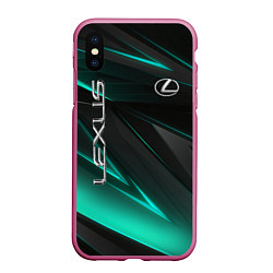 Чехол iPhone XS Max матовый Lexus, цвет: 3D-малиновый