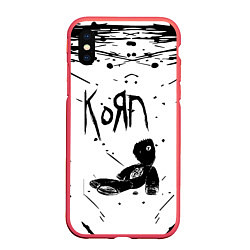 Чехол iPhone XS Max матовый Korn, цвет: 3D-красный