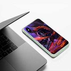 Чехол iPhone XS Max матовый Пайк League of legends, цвет: 3D-салатовый — фото 2