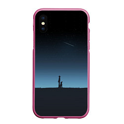 Чехол iPhone XS Max матовый ДРУГ ЧЕЛОВЕКА, цвет: 3D-малиновый