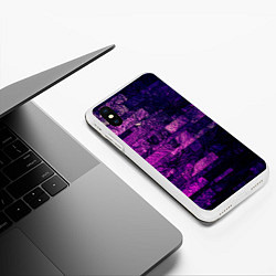 Чехол iPhone XS Max матовый Purple-Wall, цвет: 3D-белый — фото 2