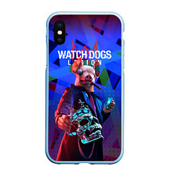 Чехол iPhone XS Max матовый Watch Dogs: Legion, цвет: 3D-голубой