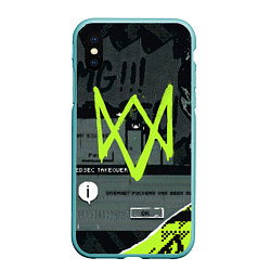 Чехол iPhone XS Max матовый WATCH DOGS: LEGION, цвет: 3D-мятный