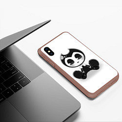 Чехол iPhone XS Max матовый Bendy And The Ink Machine, цвет: 3D-коричневый — фото 2