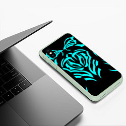 Чехол iPhone XS Max матовый Узор, фэнтези, музыка, тату, цвет: 3D-салатовый — фото 2