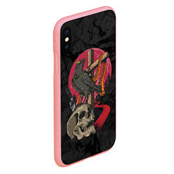 Чехол iPhone XS Max матовый Ворона и череп, цвет: 3D-баблгам — фото 2