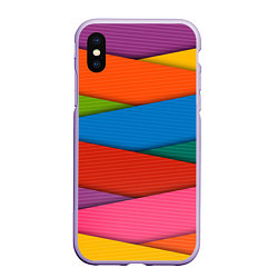 Чехол iPhone XS Max матовый COLORS GEOMETRY, цвет: 3D-светло-сиреневый