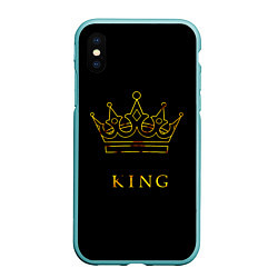 Чехол iPhone XS Max матовый KING, цвет: 3D-мятный