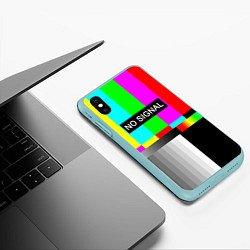 Чехол iPhone XS Max матовый NO SIGNAL, цвет: 3D-мятный — фото 2