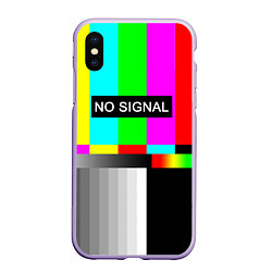 Чехол iPhone XS Max матовый NO SIGNAL, цвет: 3D-светло-сиреневый