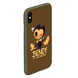 Чехол iPhone XS Max матовый Bendy And The Ink Machine, цвет: 3D-темно-зеленый — фото 2