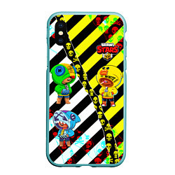 Чехол iPhone XS Max матовый Brawl STARS OFF-WHITE, цвет: 3D-мятный