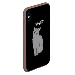 Чехол iPhone XS Max матовый What cat, цвет: 3D-коричневый — фото 2