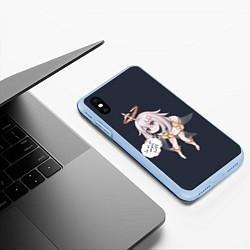 Чехол iPhone XS Max матовый Genshin Impact, цвет: 3D-голубой — фото 2
