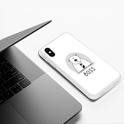 Чехол iPhone XS Max матовый Boss, цвет: 3D-белый — фото 2