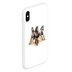 Чехол iPhone XS Max матовый Лошади, цвет: 3D-белый — фото 2