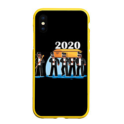 Чехол iPhone XS Max матовый 2020 не спасти, цвет: 3D-желтый