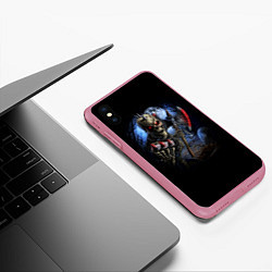 Чехол iPhone XS Max матовый SKILLET, цвет: 3D-малиновый — фото 2