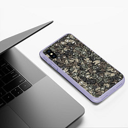 Чехол iPhone XS Max матовый Камуфляж Амонг Ас, цвет: 3D-светло-сиреневый — фото 2