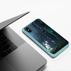 Чехол iPhone XS Max матовый Олень, цвет: 3D-мятный — фото 2