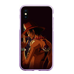 Чехол iPhone XS Max матовый One Piece Портгас Д Эйс, цвет: 3D-сиреневый