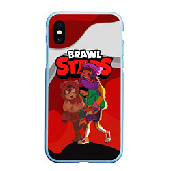 Чехол iPhone XS Max матовый Brawl Stars, цвет: 3D-голубой