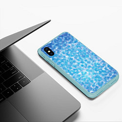 Чехол iPhone XS Max матовый Изморозь, цвет: 3D-мятный — фото 2