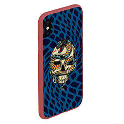 Чехол iPhone XS Max матовый Snake&Skull, цвет: 3D-красный — фото 2