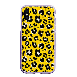 Чехол iPhone XS Max матовый Леопард, цвет: 3D-светло-сиреневый