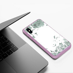 Чехол iPhone XS Max матовый Разбитое стекло, цвет: 3D-сиреневый — фото 2