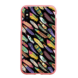 Чехол iPhone XS Max матовый Feathers, цвет: 3D-баблгам