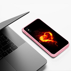 Чехол iPhone XS Max матовый Пламенное сердце, цвет: 3D-баблгам — фото 2