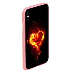 Чехол iPhone XS Max матовый Пламенное сердце, цвет: 3D-баблгам — фото 2