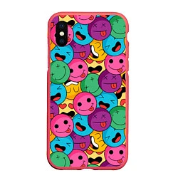 Чехол iPhone XS Max матовый Pattern, цвет: 3D-красный