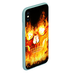 Чехол iPhone XS Max матовый Череп, цвет: 3D-мятный — фото 2