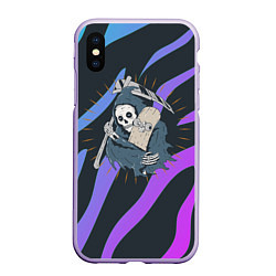 Чехол iPhone XS Max матовый Skate or die art, цвет: 3D-светло-сиреневый