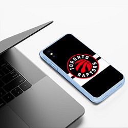 Чехол iPhone XS Max матовый TORONTO RAPTORS, цвет: 3D-голубой — фото 2