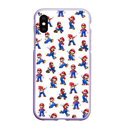 Чехол iPhone XS Max матовый Mario, цвет: 3D-светло-сиреневый