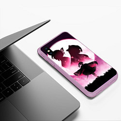 Чехол iPhone XS Max матовый Столп Бабочки, цвет: 3D-сиреневый — фото 2