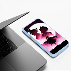 Чехол iPhone XS Max матовый Столп Бабочки, цвет: 3D-голубой — фото 2