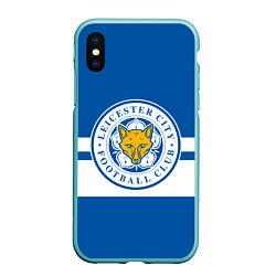 Чехол iPhone XS Max матовый LEICESTER CITY, цвет: 3D-мятный