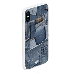 Чехол iPhone XS Max матовый Jeans life, цвет: 3D-белый — фото 2