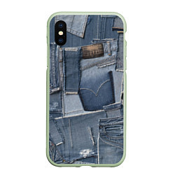 Чехол iPhone XS Max матовый Jeans life, цвет: 3D-салатовый