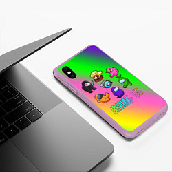 Чехол iPhone XS Max матовый AMONG US, цвет: 3D-сиреневый — фото 2