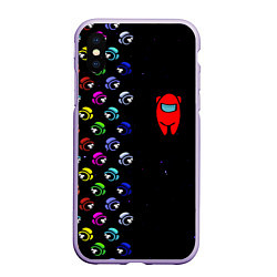 Чехол iPhone XS Max матовый AMONG US, цвет: 3D-светло-сиреневый