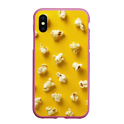 Чехол iPhone XS Max матовый Попкорн, цвет: 3D-малиновый