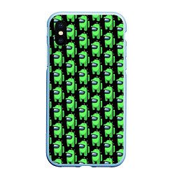 Чехол iPhone XS Max матовый Among Us Crocodile, цвет: 3D-голубой