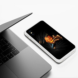 Чехол iPhone XS Max матовый Jack Skellington, цвет: 3D-белый — фото 2